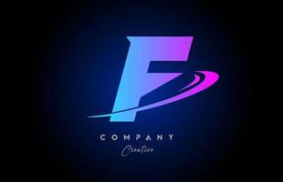 f roze blauw alfabet brief logo icoon ontwerp met zucht. creatief sjabloon voor bedrijf en bedrijf vector