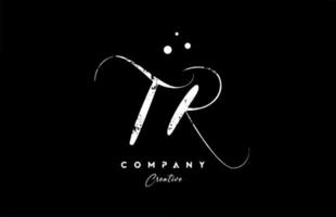 wijnoogst tr alfabet brief logo icoon combinatie ontwerp met stippen. creatief hand- geschreven sjabloon voor bedrijf vector