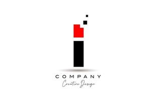 rood zwart ik alfabet brief logo icoon ontwerp met stippen. creatief sjabloon voor bedrijf en bedrijf vector