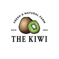 kiwi fruit logo. hand- getrokken waterverf schilderen. vector illustratie