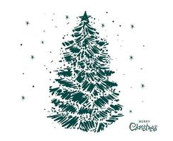 kerstboom set, met de hand getekende illustraties. vector