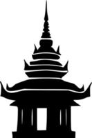 zwart en wit van tempel icoon vector
