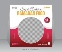 Ramadan voedsel sociaal media post of web advertenties Promotie banier sjabloon ontwerp vector