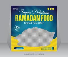 Ramadan super heerlijk voedsel menu sociaal media post banier ontwerp vector