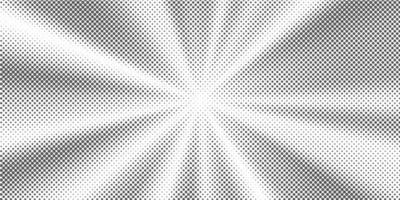 zon stralen halftone achtergrond. wit en grijs radiaal abstract grappig patroon. vector explosie abstract lijnen backdrop