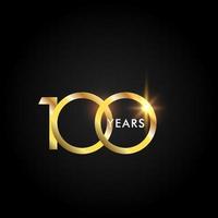 100 jaar verjaardag viering gouden vector sjabloon ontwerp illustratie