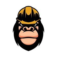 gorilla veiligheid helm mascotte ontwerp vector