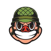 varken soldaat mascotte logo ontwerp vector