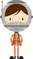 schattig tekenfilm ruimte astronaut vector