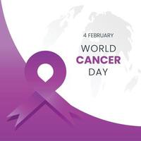 wereld kanker dag achtergrond met paars lint vector