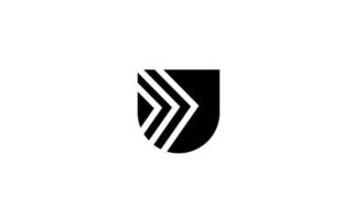 zwart wit meetkundig u alfabet brief logo icoon ontwerp. creatief sjabloon voor bedrijf en bedrijf vector