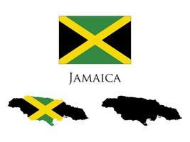Jamaica vlag en kaart vector