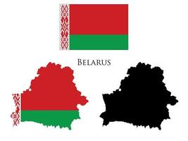 Wit-Rusland vlag en kaart illustratie vector