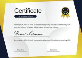 certificaat ontwerpsjabloon voor prestatie vector