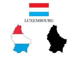 Luxemburg vlag en kaart vector
