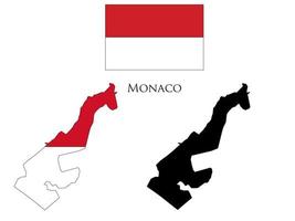 Monaco vlag en kaart vector