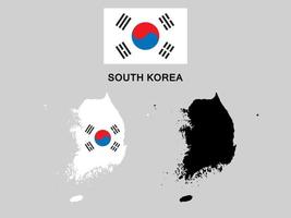 zuiden Korea vlag en kaart vector