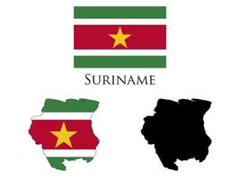 Suriname vlag en kaart illustratie vector