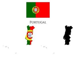 Portugal vlag en kaart illustratie vector