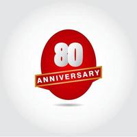 80 jaar verjaardag vector sjabloonontwerp illustratie
