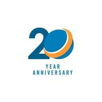 20 jaar verjaardag wereldwijde vector sjabloonontwerp illustratie