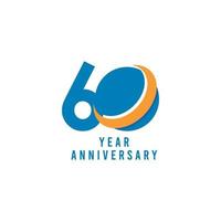 60 jaar verjaardag wereldwijde vector sjabloonontwerp illustratie