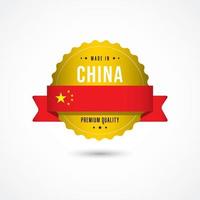 gemaakt in china premium kwaliteit label badge vector sjabloon ontwerp illustratie