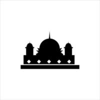 moskee silhouet vector ontwerp Aan zwart en wit achtergrond