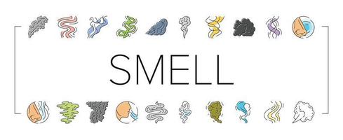 geur rook gas- neus- aroma pictogrammen reeks vector