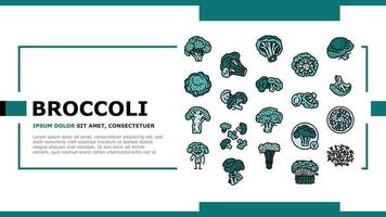 broccoli voedsel kool groente landen hoofd vector