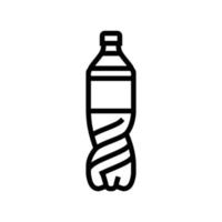 leeg Frisdrank plastic fles lijn icoon vector illustratie