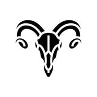 schedel RAM toeter dier glyph icoon vector illustratie