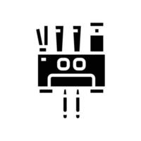 tandenborstel houder glyph icoon vector illustratie