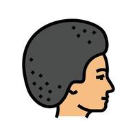 afro kapsel mannetje kleur icoon vector illustratie