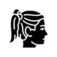 vlechten kapsel vrouw glyph icoon vector illustratie