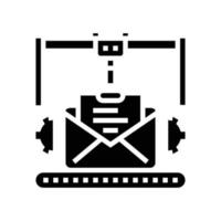 geautomatiseerd e-mail afzet glyph icoon vector illustratie