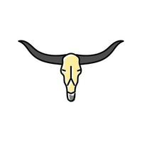 Longhorn schedel toeter dier kleur icoon vector illustratie