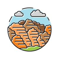 toerisme berg landschap kleur icoon vector illustratie