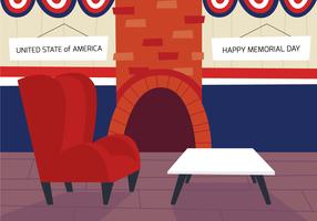 Woonkamer Decoratied In Memorial Day vector