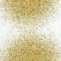 goud schitteren confetti backdrop geïsoleerd Aan wit transparant achtergrond. feestelijk structuur met schijnend licht effect. vector illustratie.