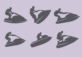 Jet Ski Silhouette set illustratie vector