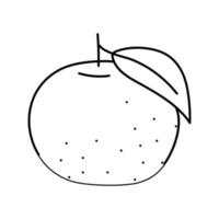 groen mandarijn blad lijn icoon vector illustratie