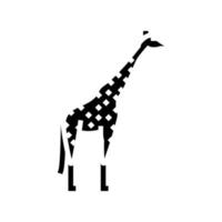 giraffe dier in dierentuin glyph icoon vector illustratie