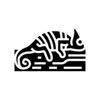 kameleon wild dier glyph icoon vector illustratie