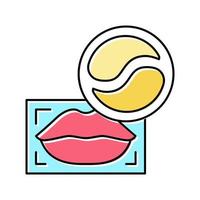 oog en lip patches pakket kleur icoon vector illustratie