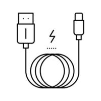 opladen kabel lijn icoon vector illustratie