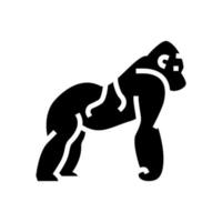 gorilla wild dier glyph icoon vector illustratie