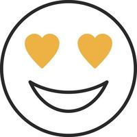 glimlachen gezicht met hart ogen vector icoon ontwerp