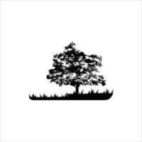 schaduwrijk boom silhouet illustratie icoon ontwerp vector