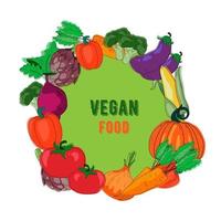 groenten kader. gezond veganistisch voedsel. vector